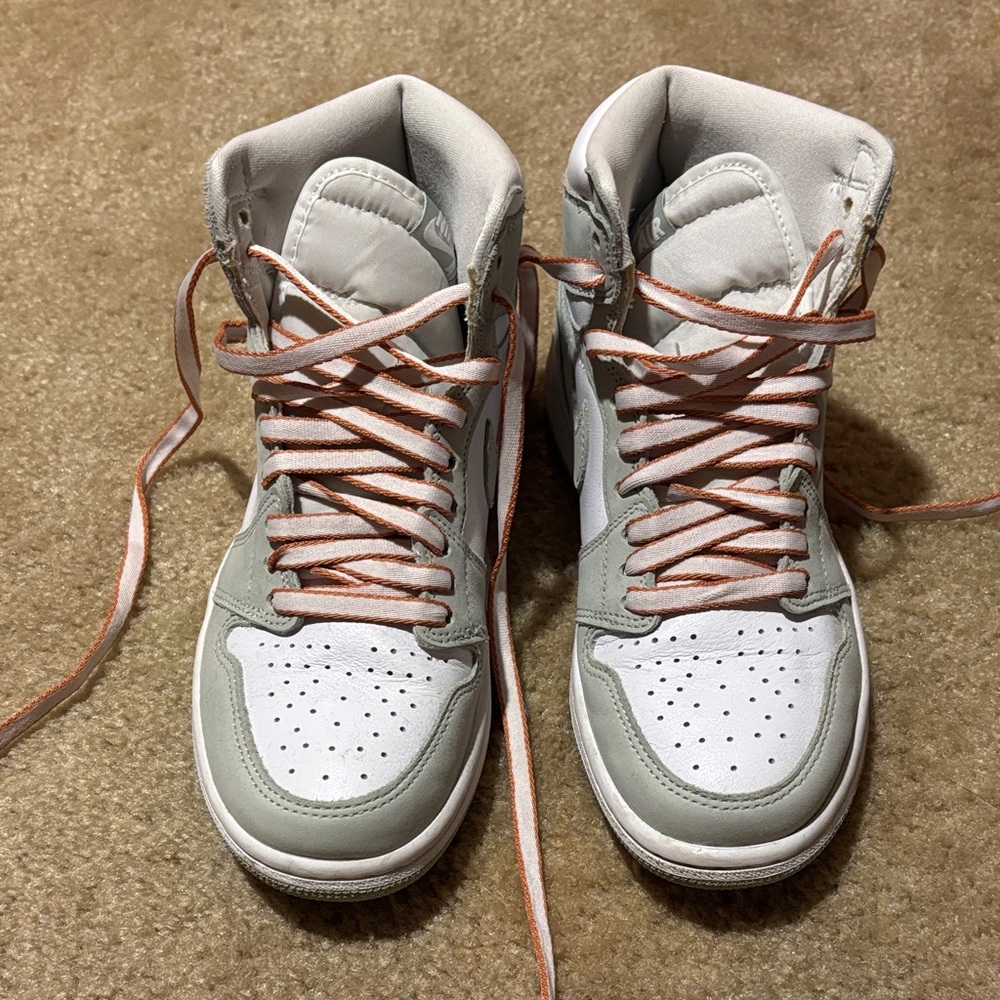 Women's High-Top Sneakers in White and Gray